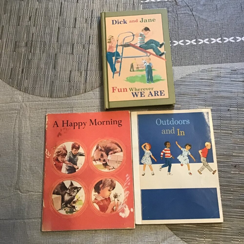 Lot of 3 Vintage Dick & Jane Readers--Homeschooling